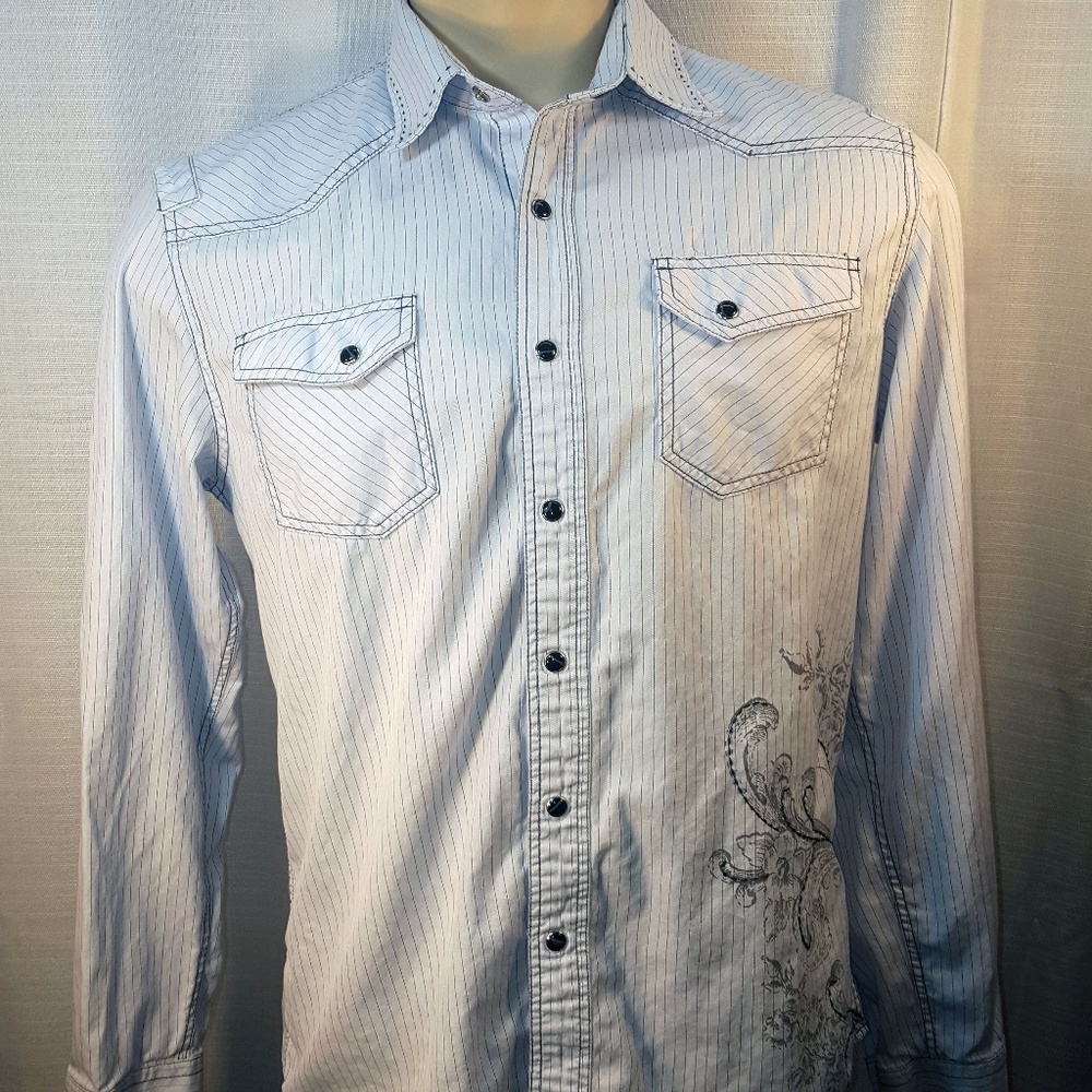 7 Diamonds Men's Shirt with Stitch Design